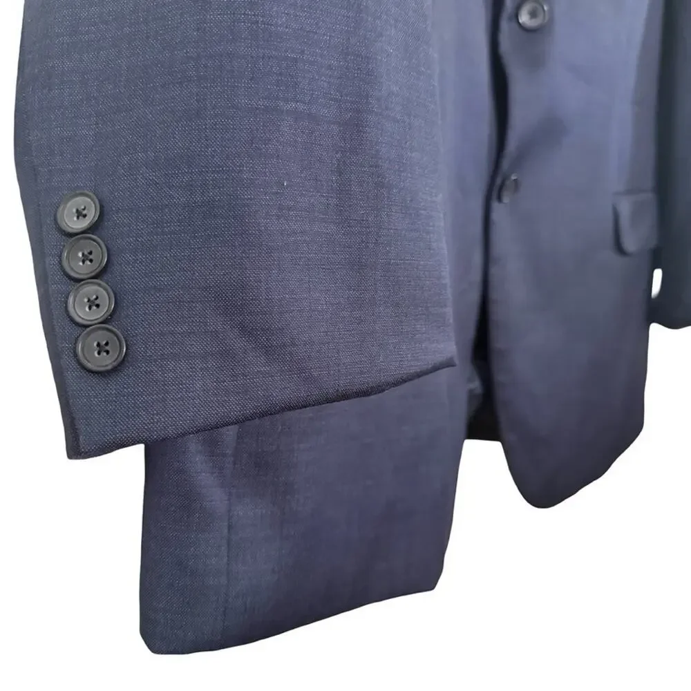 Kenneth Cole Awearness Navy Blue Stretch Wool 3 Button Suit Jacket & Pants 50 R
